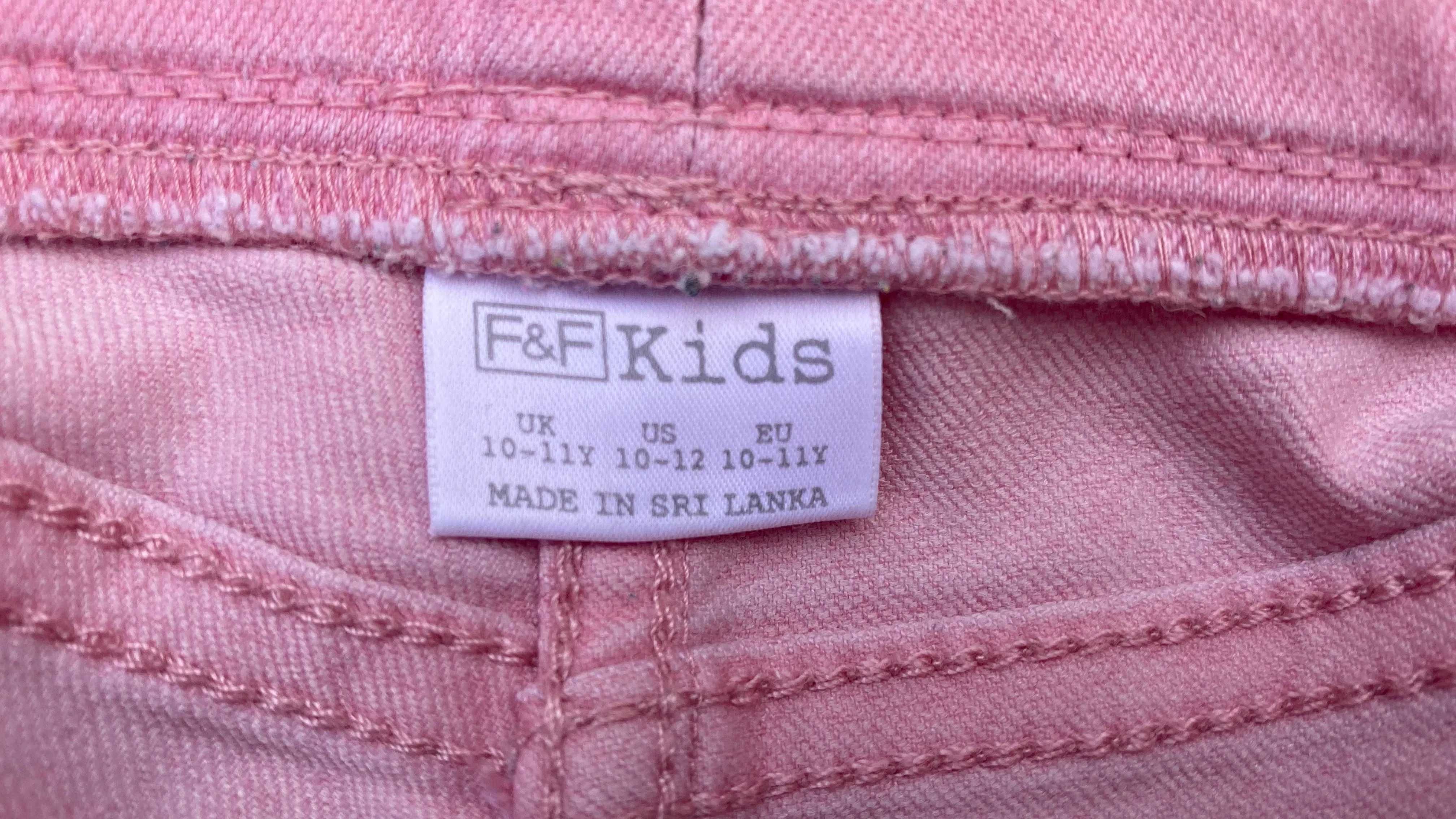 Komplet jeansów F&F i koszuli H&M dla dziewczynek w wieku 8-10 lat