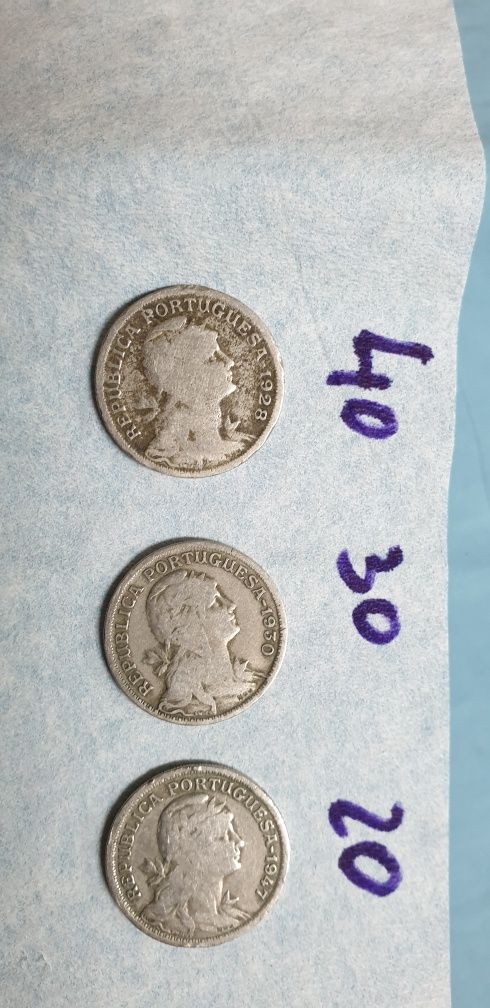 Moedas antigas 50centavos e 10 centavos
