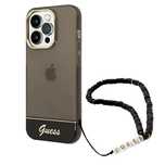 Etui Guess Translucent Pearl Strap Na Iphone 14 Pro Max - Czarne