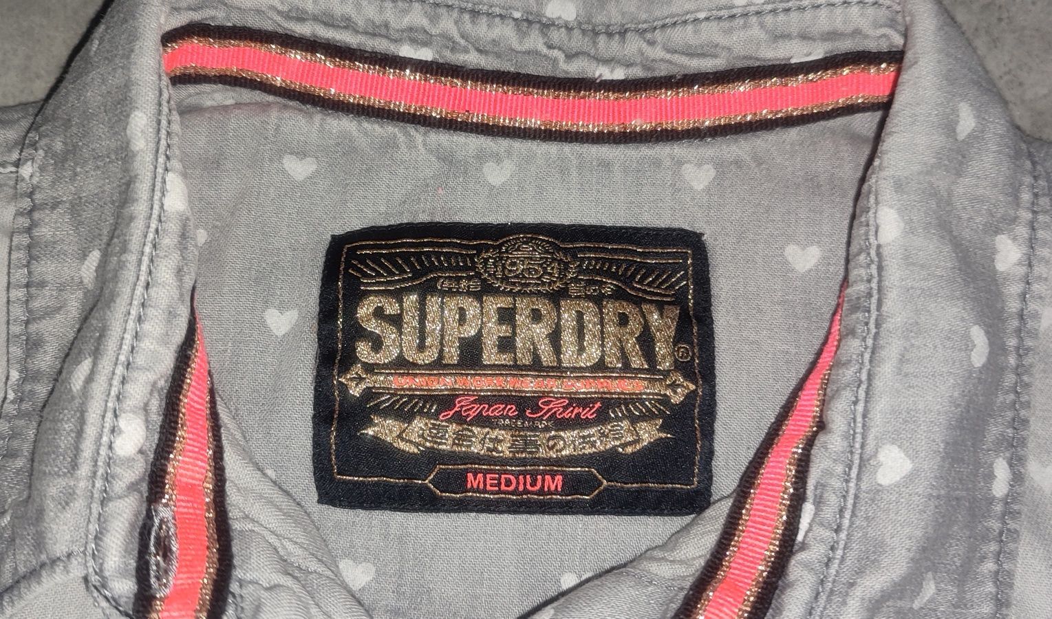 Koszula Superdry r. M szara serduszka