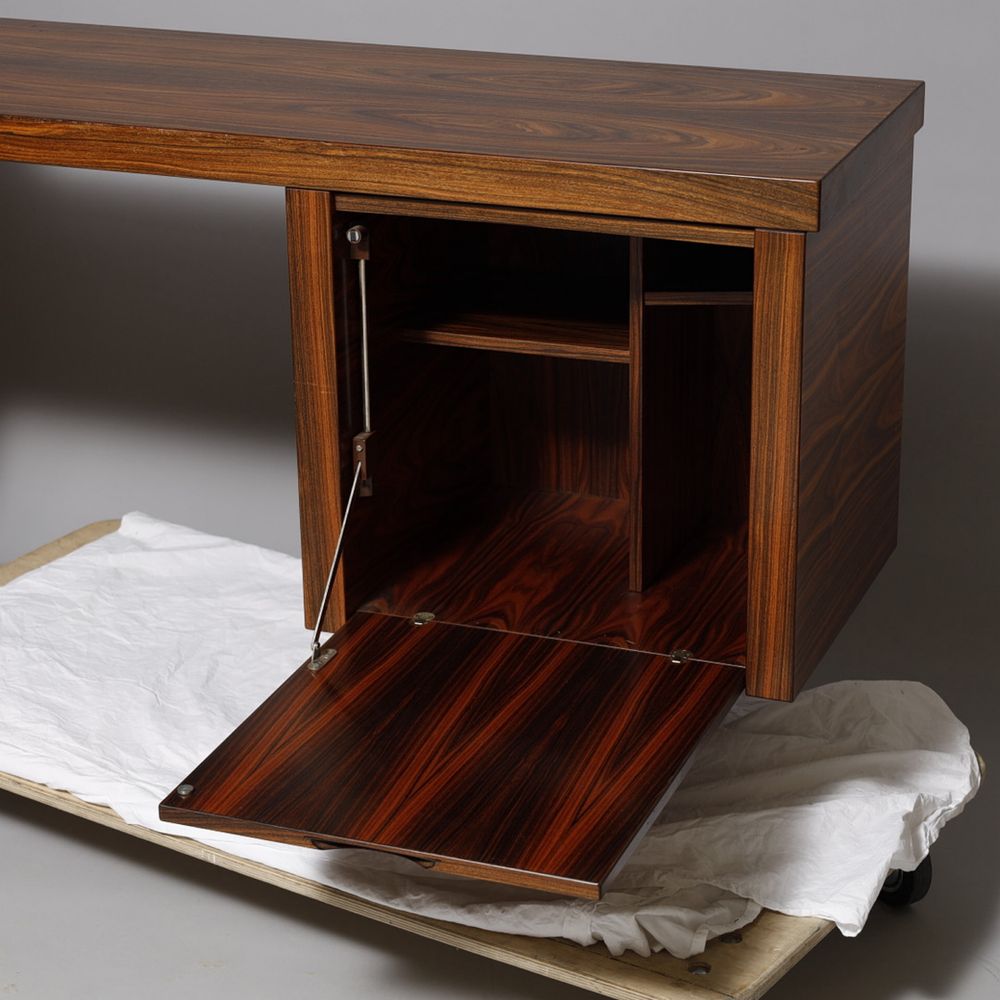 Duże biurko z palisandru 1960-70 Lysgaard Mobler - Dania