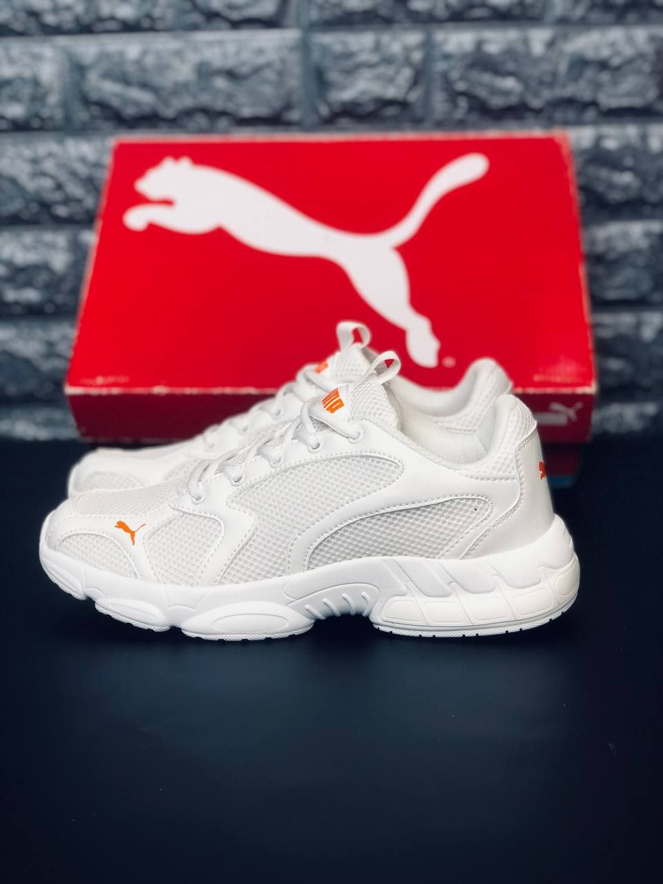 Кроссовки мужские пума белые летние стильные удобные топовые puma