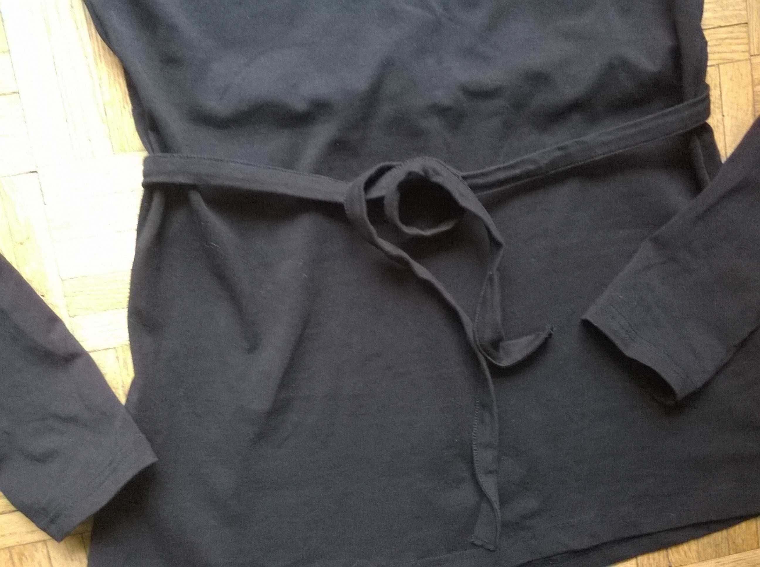 Bluzka ciążowa Butik z wiązaniem z tyłu, czarna rozmiar XL