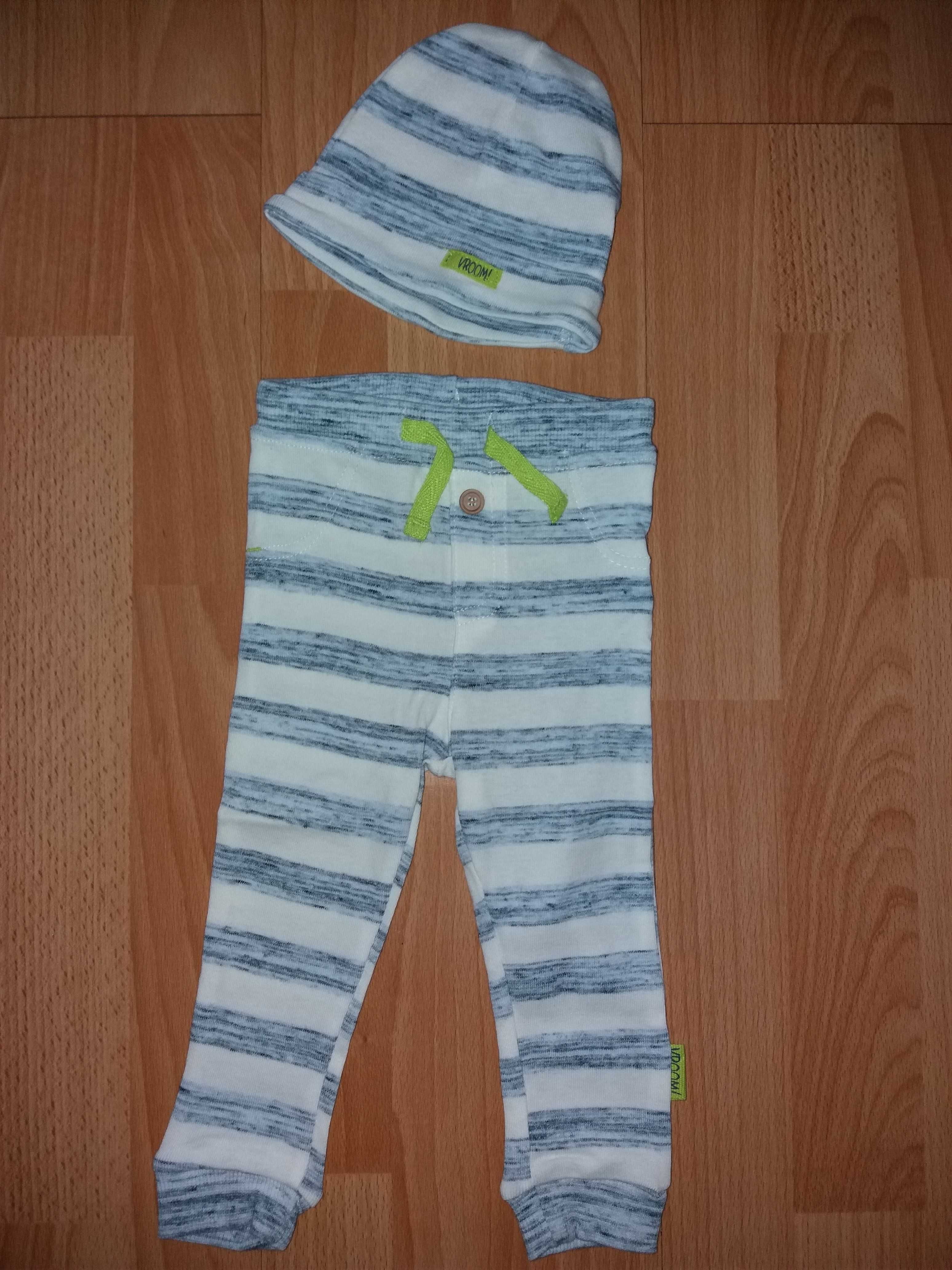 Nowy komplet dla chłopca - spodnie z czapeczką f. Smyk rozmiar 74 cm