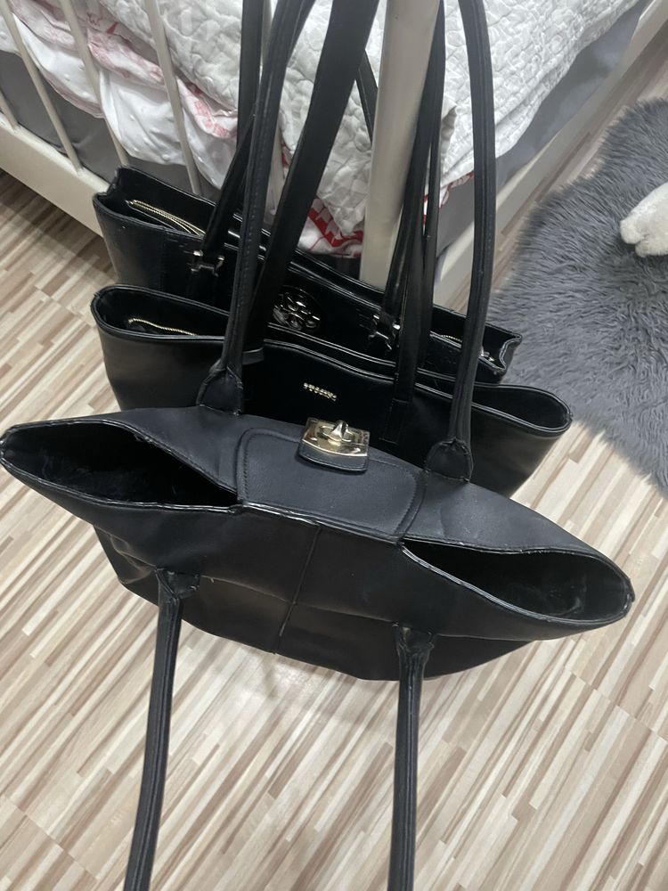 Czarna torebka na ramie tyou shopper puccini