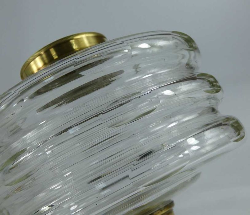 Stołowa lampa naftowa Art Deco mosiądz BRENNER MATADOR kominek KLOSZ
