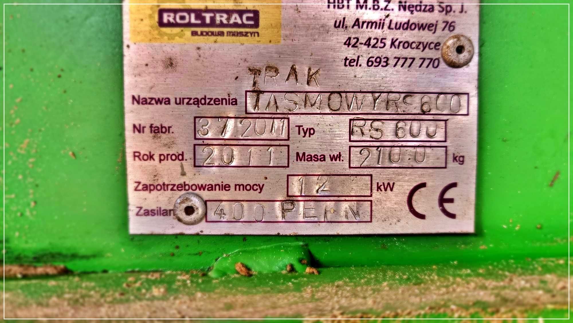 Tartak - Troc - Trak taśmowy jednopiłowy poziomy Roltrac RS 600