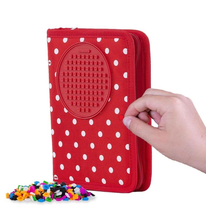 Piórnik szkolny na suwak z czerwoym panelem Cass film ,241x157 mm