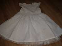 Biała sukienka letnia r.86 HM haftowana wesele chrzest przyjęcie