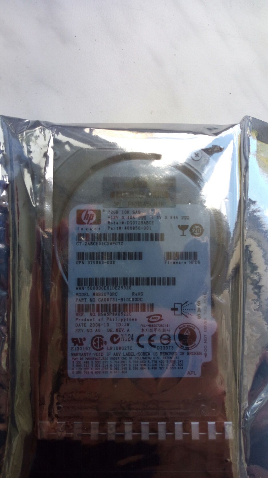 460850-001 HP 72-GB 3G 10K 2.5 DP SAS HDD