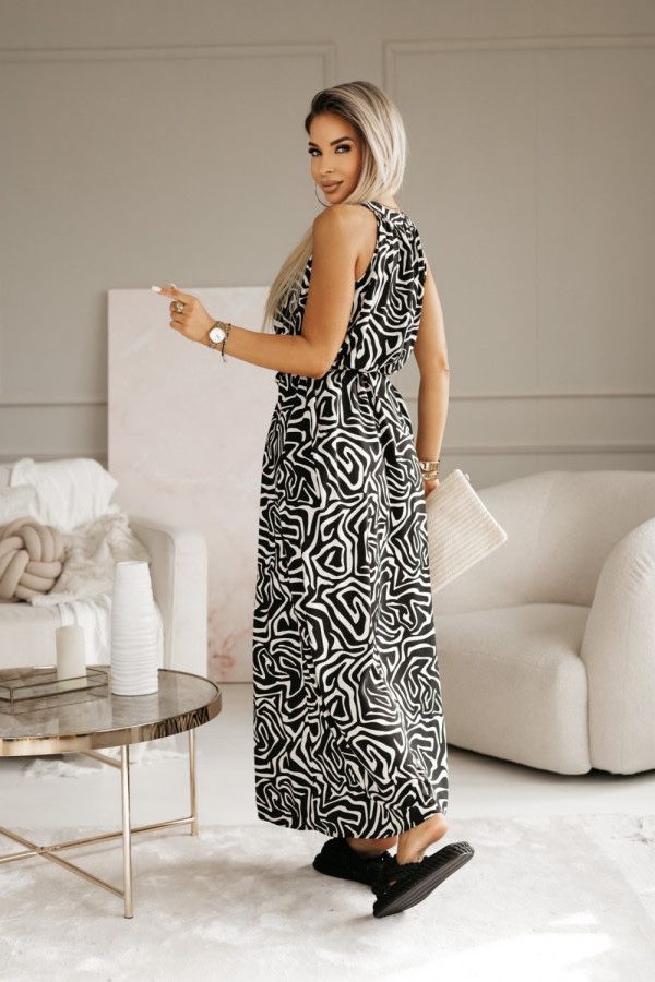 Sukienka zebra miss sara maxi