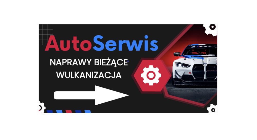 Baner plandeka mechanika 200x100cm strzałka auto serwis reklama szyld