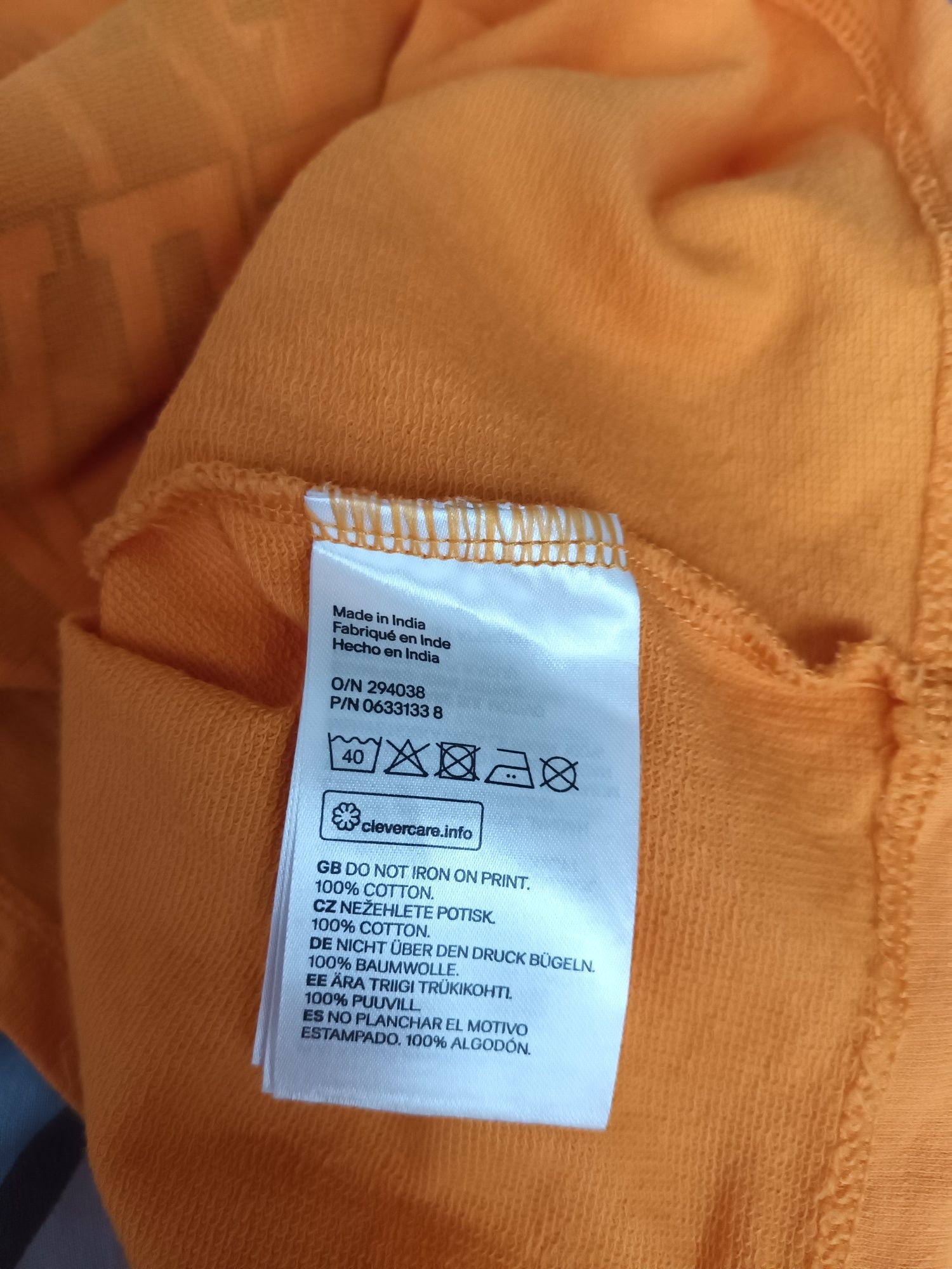 Pomarańczowa bluza crop top z nadrukiem 100% bawełna