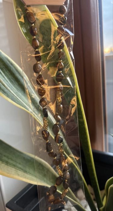 Naszyjnik kocie oko naturalne ksmienie