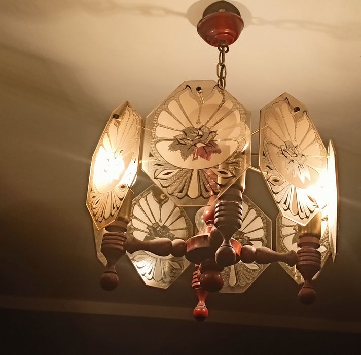 Żyrandol vintage 4 zarówki