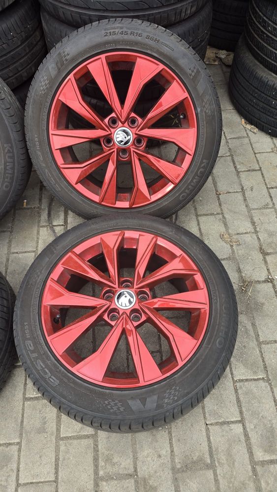 Oryginalne felgi Skoda 16” + opony Hankook | 5x112 ET46