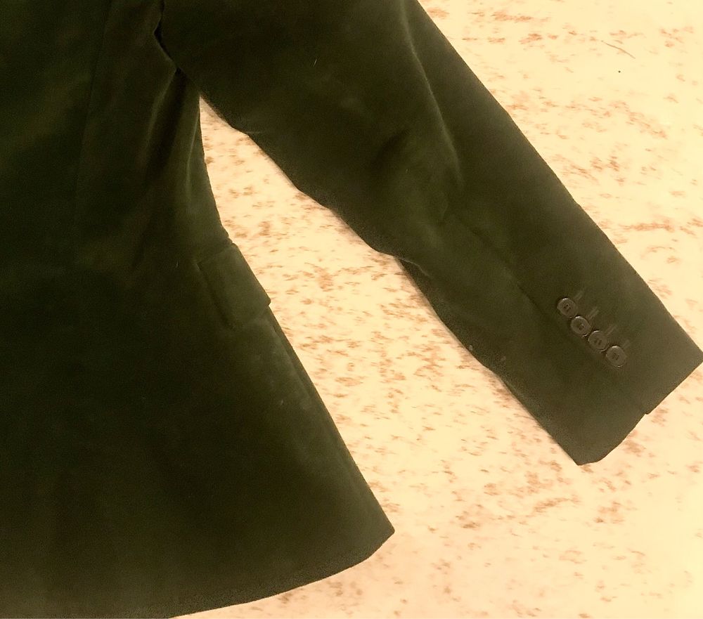 Blaser em veludo verde escuro