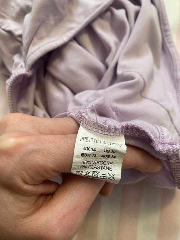 Fioletowy crop top z długim rękawem Pretty Little Thing XL/L 42/40