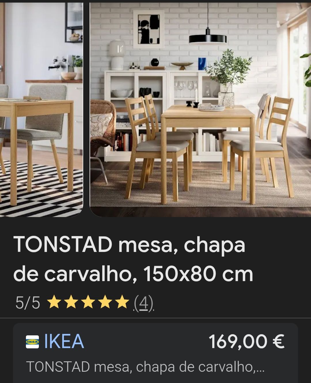 Mesa de sala e cadeiras IKEA