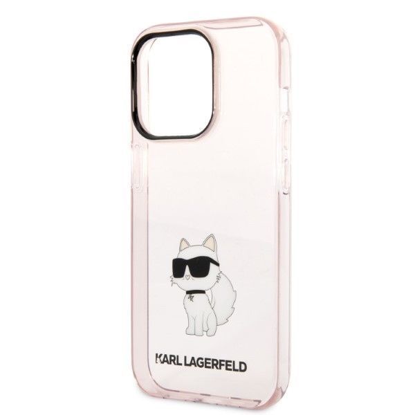 Pokrowiec Karl Lagerfeld Choupette dla iPhone 14 Pro Pink Hardcase