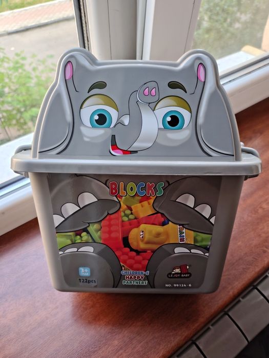 Конструктор дитячий блоковий у контейнері - Потяг