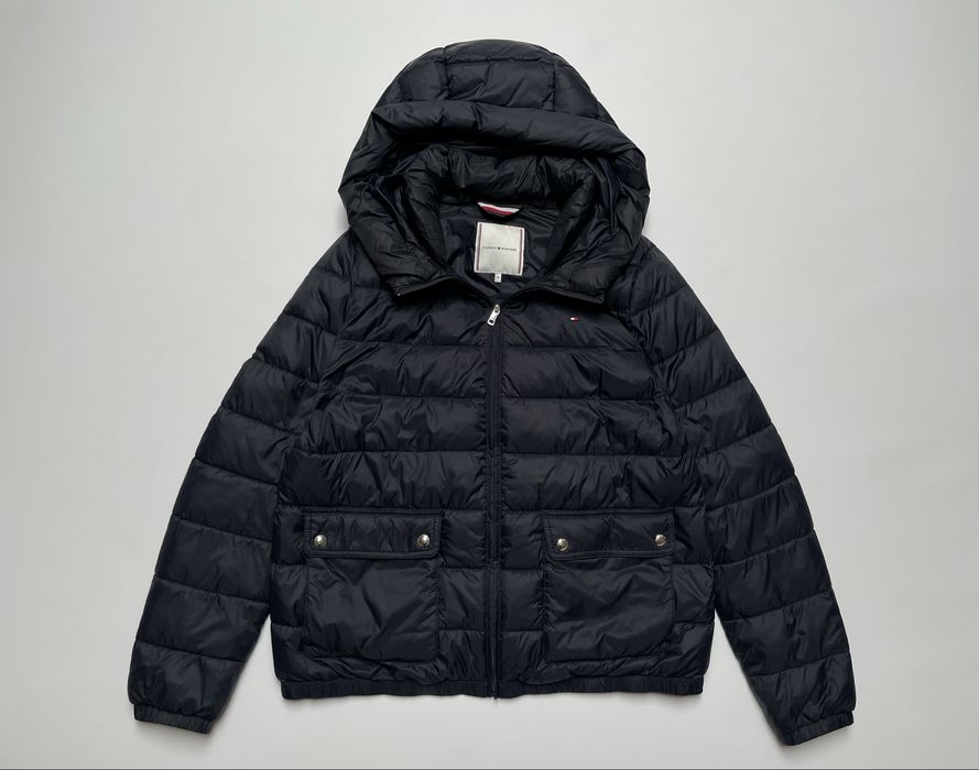 42 Tommy Hilfiger granatowa kurtka pikowana modna jesienna zimowa navy