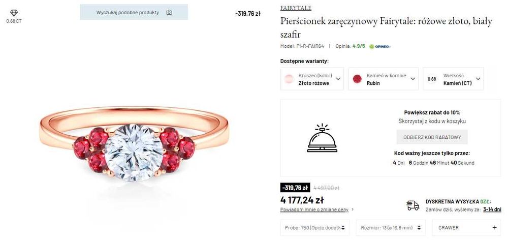 Pierścionek Zaręczynowy SAVICKI FAIRYTAIL