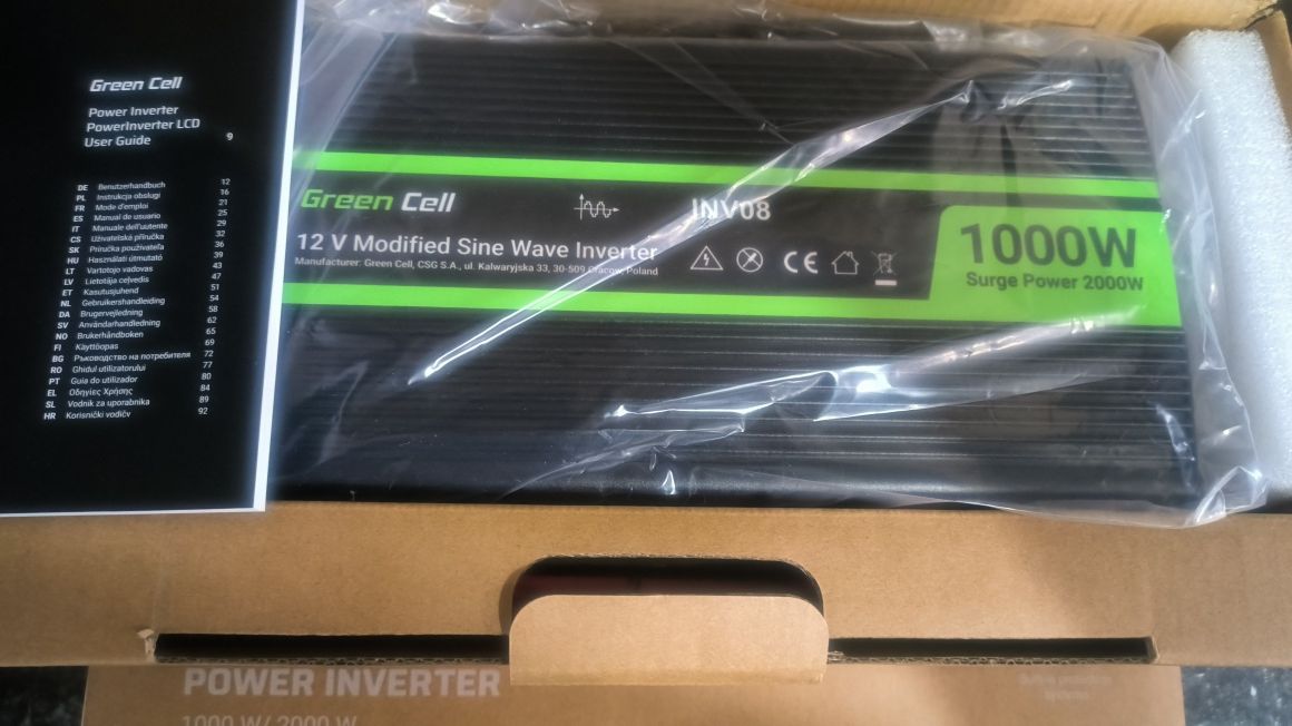 Інвертор перетворювач 12V Green Cell, акумулятор 12v 100ah