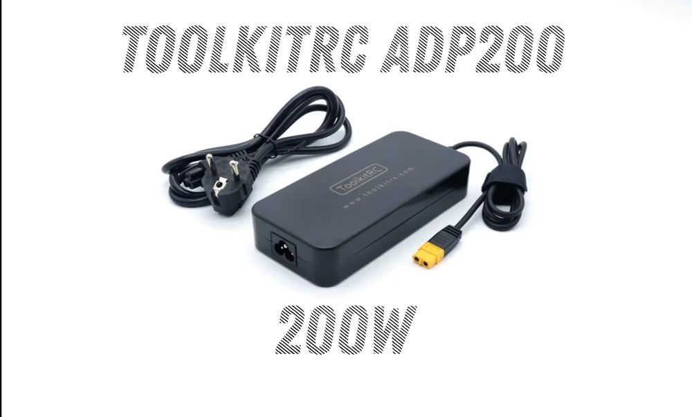 Блок живлення ToolkitRC ADP200 200W 19.5v 10.3A, євро вилка, xt60
