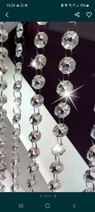 Firanki sznurki zawieszki koraliki kryształki model nr 3  10szt  26cm