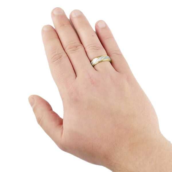 Złote Srebrne Obrączki Ślubne Stal 316L Para KO5