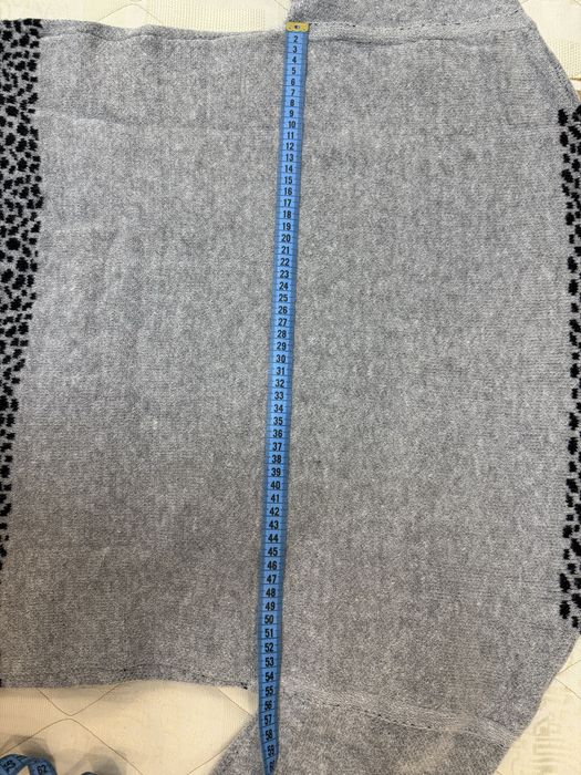 Светр сірий з принтом леопард, М/L