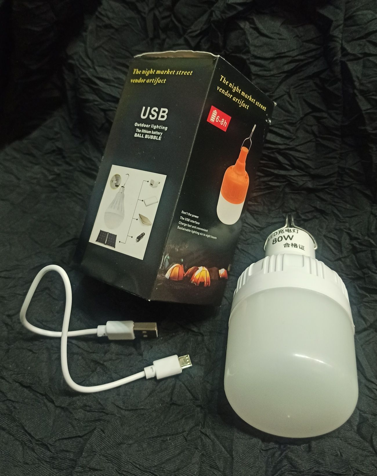 USB акумуляторна світлодіодна лампочка
