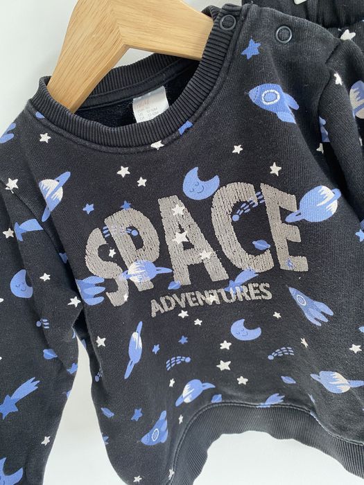 Komplet h&m 80 bluza spodnie dresowe w planety