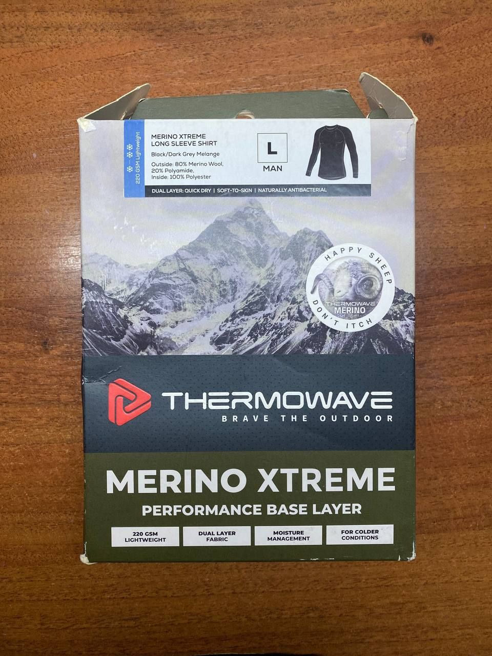Термокофта чоловіча спортивна вовняна Thermowave Merino Extreme 12XTRM