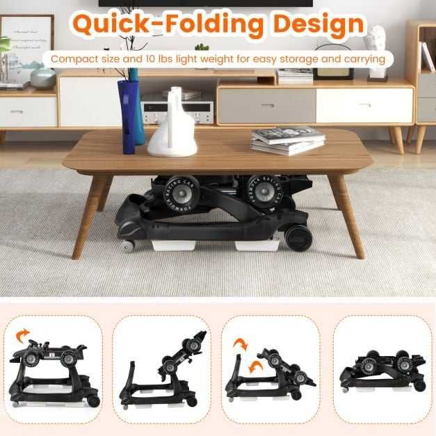 Дитячі ходунки 4-в-1 з регульованою висотою та швидкістю