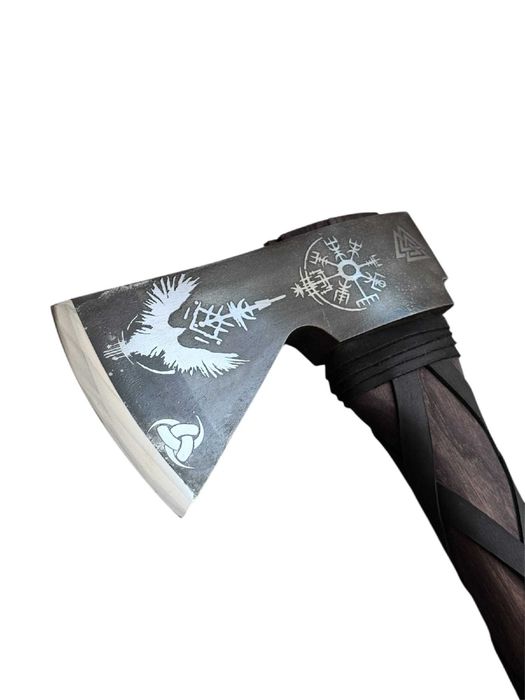 Сокира кована на подарунок Ворон 2 TR72 сталь 65Г Топор ручной работы