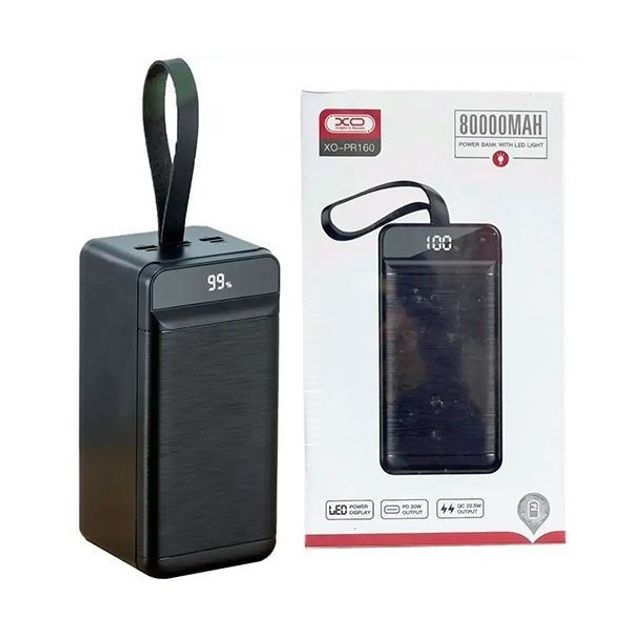 Power Bank 80000mAh XO PR160 PD20W+QC22.5W Black