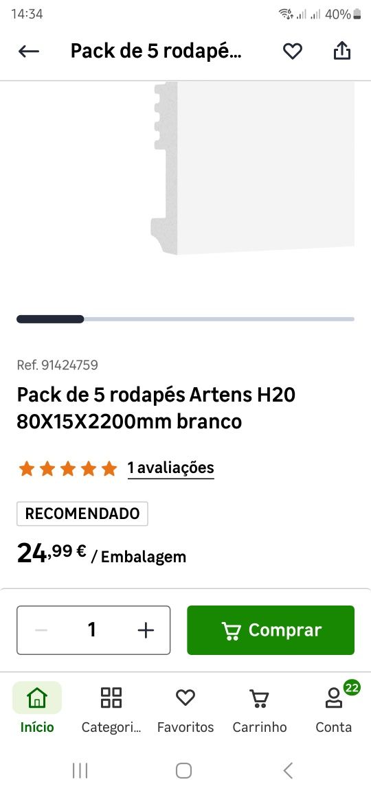Rodapé polietileno - tipo pvc