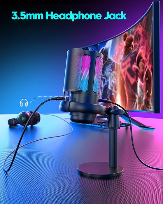 Mikrofon Gamingowy Usb Coconise Rgb Z Wyciszeniem I Statywem