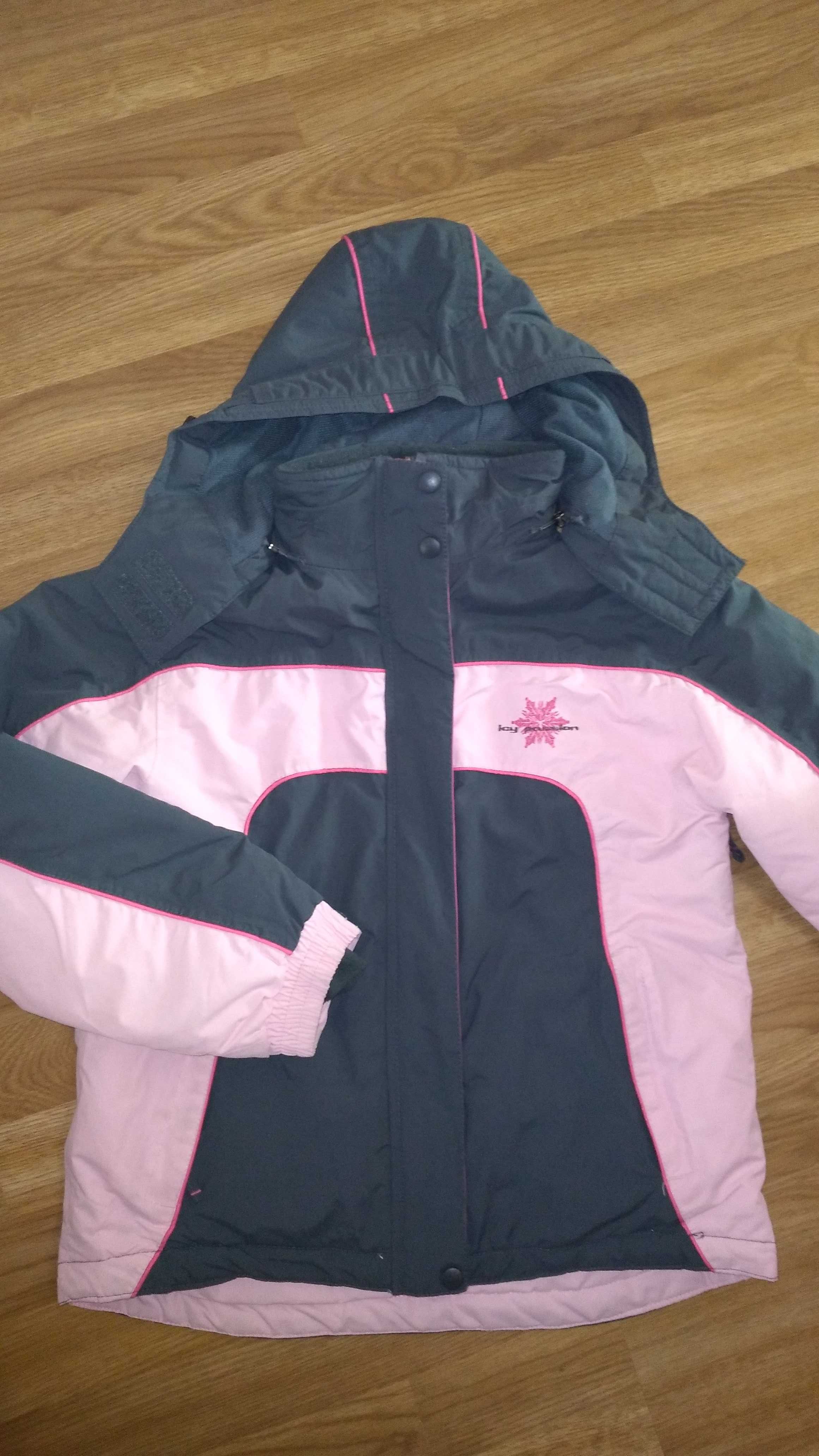 Куртка лыжная на 13-14лет 152р.Alive серая с розовым