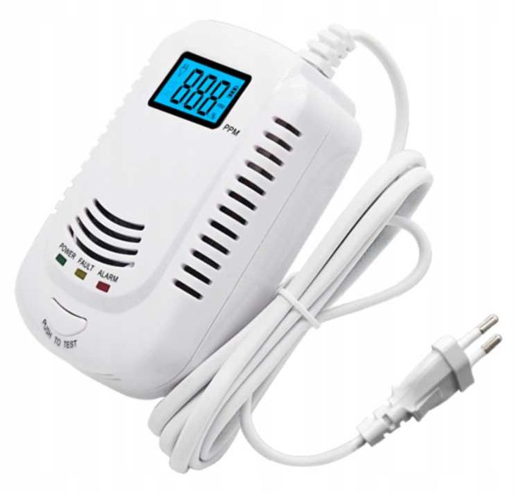 Czujnik Czadu I Gazu CO Tlenek Węgla Kabel/Bateria