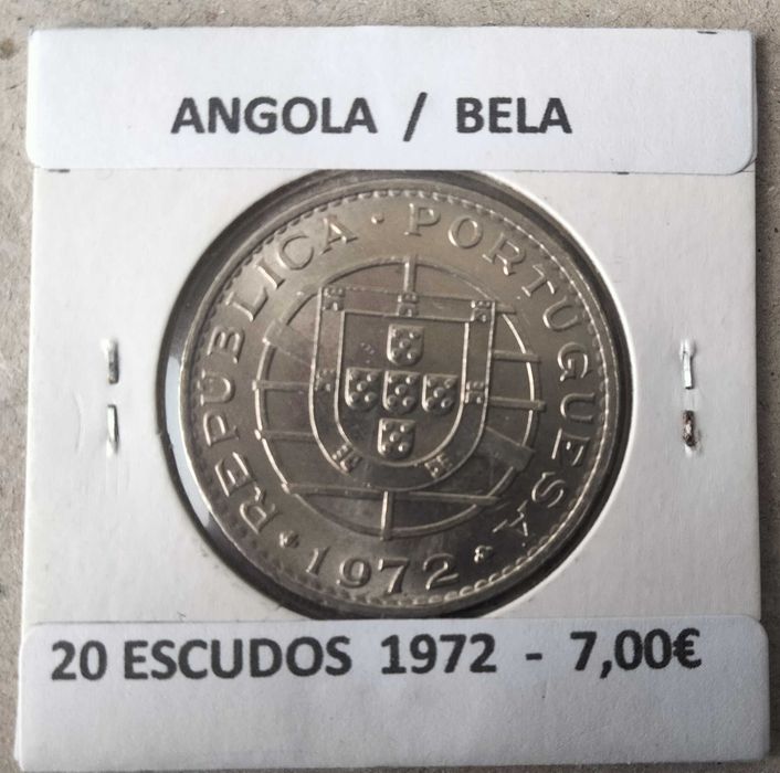 2 Moedas Portuguesas 20 escudos da Ex. Colónia de Angola  ( NÍQUEL )