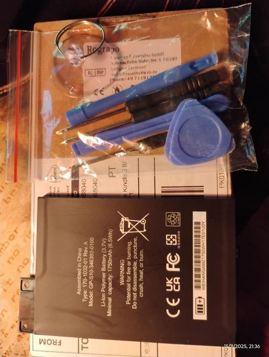 Bateria nova para Kindle 3 / Kindle Keyboard (FS249)