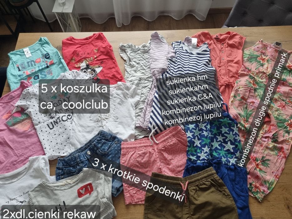 Paka 16szt na lato dla dziewczynki 110/116