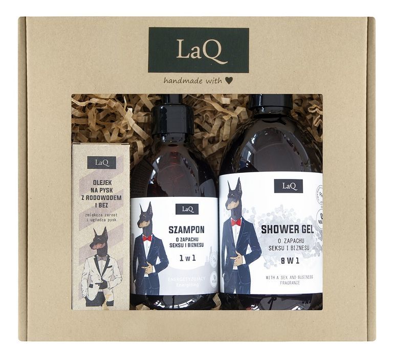 LaQ Doberman zestaw żel pod prysznic 500ml + szampon do włosów 300ml