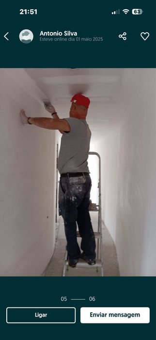 Faco trabalhos de trolha e pintura