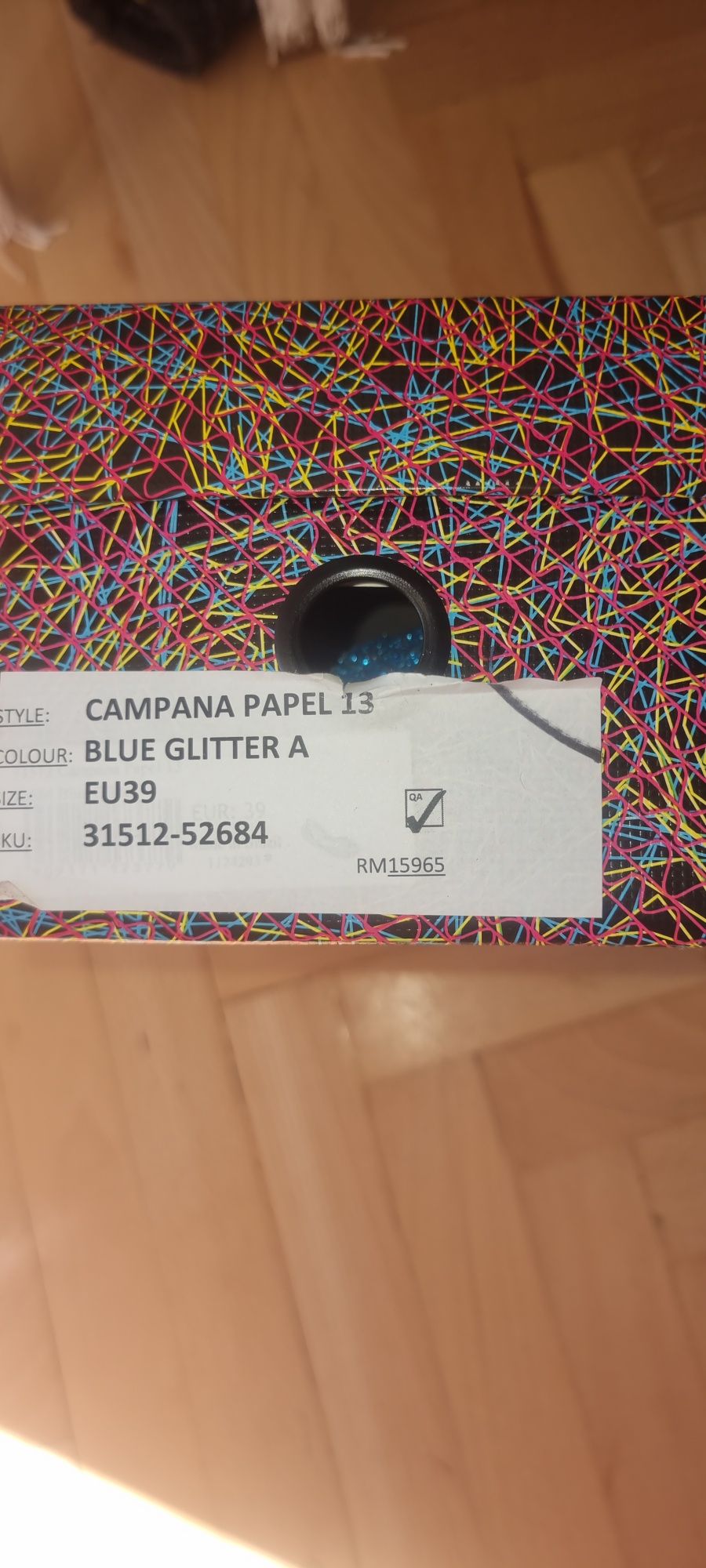 Melissa campana papel 13 blue glitter
