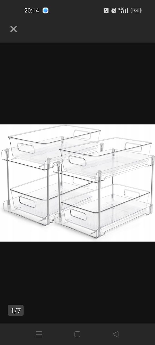 VTOPMART 2 POZIOMOWY ORGANIZER przezroczysty 2pak, szuflady wysuwane
