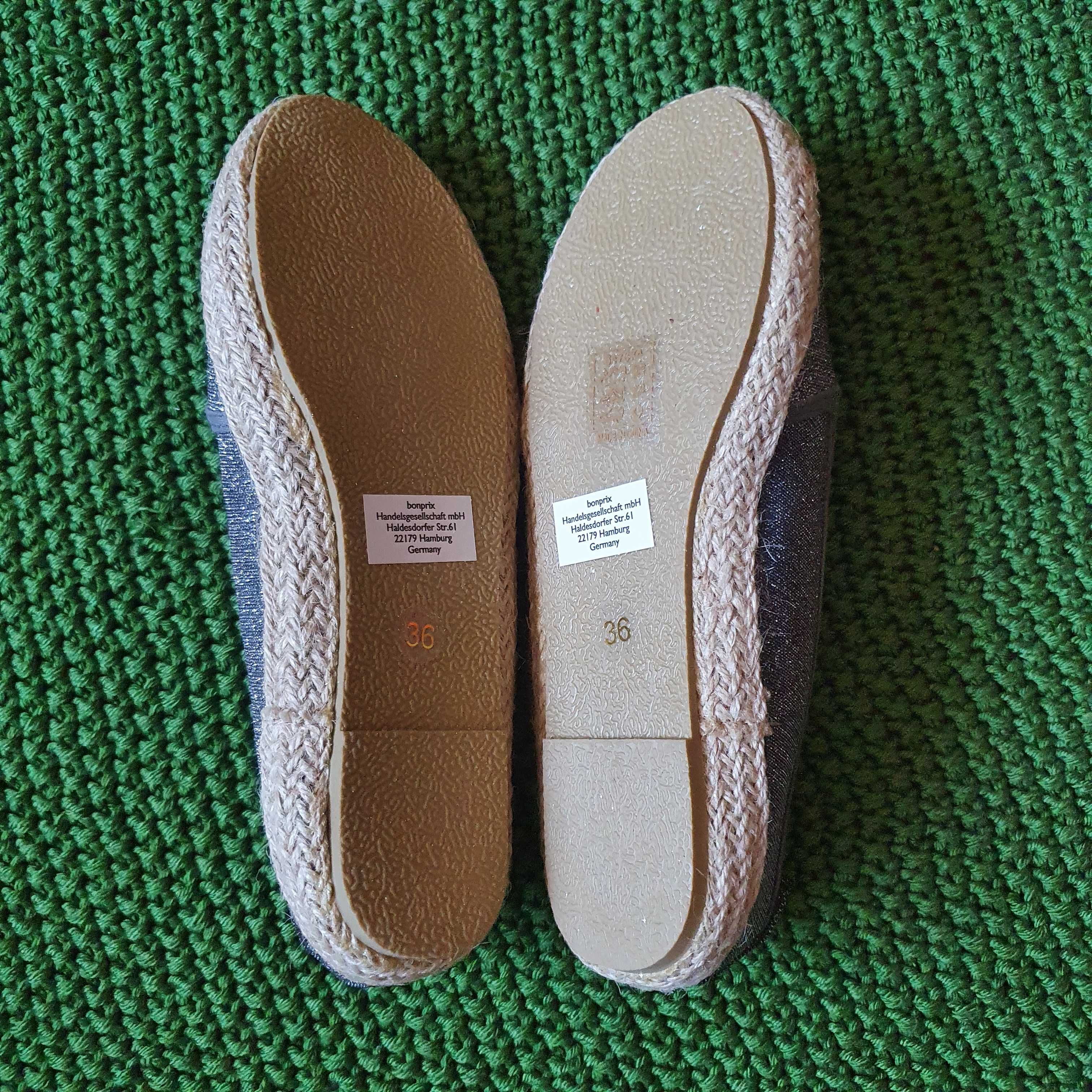 Espadryle Bon Prix srebrne 36